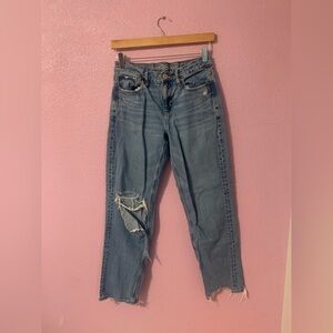 American Eagle Outfitters Blue Distressed Boyfriend Jeans